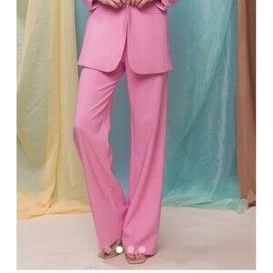 Love Tree Women's L Pink Lightweight Dress Pant Pleated High Rise Trousers NWOT